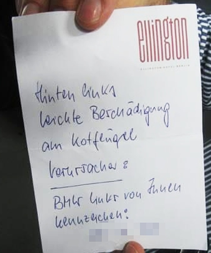 POL-HM: Verkehrsunfallflucht im Rondell-Parkhaus - Unbekannter lÃ¤sst Notiz zurÃ¼ck