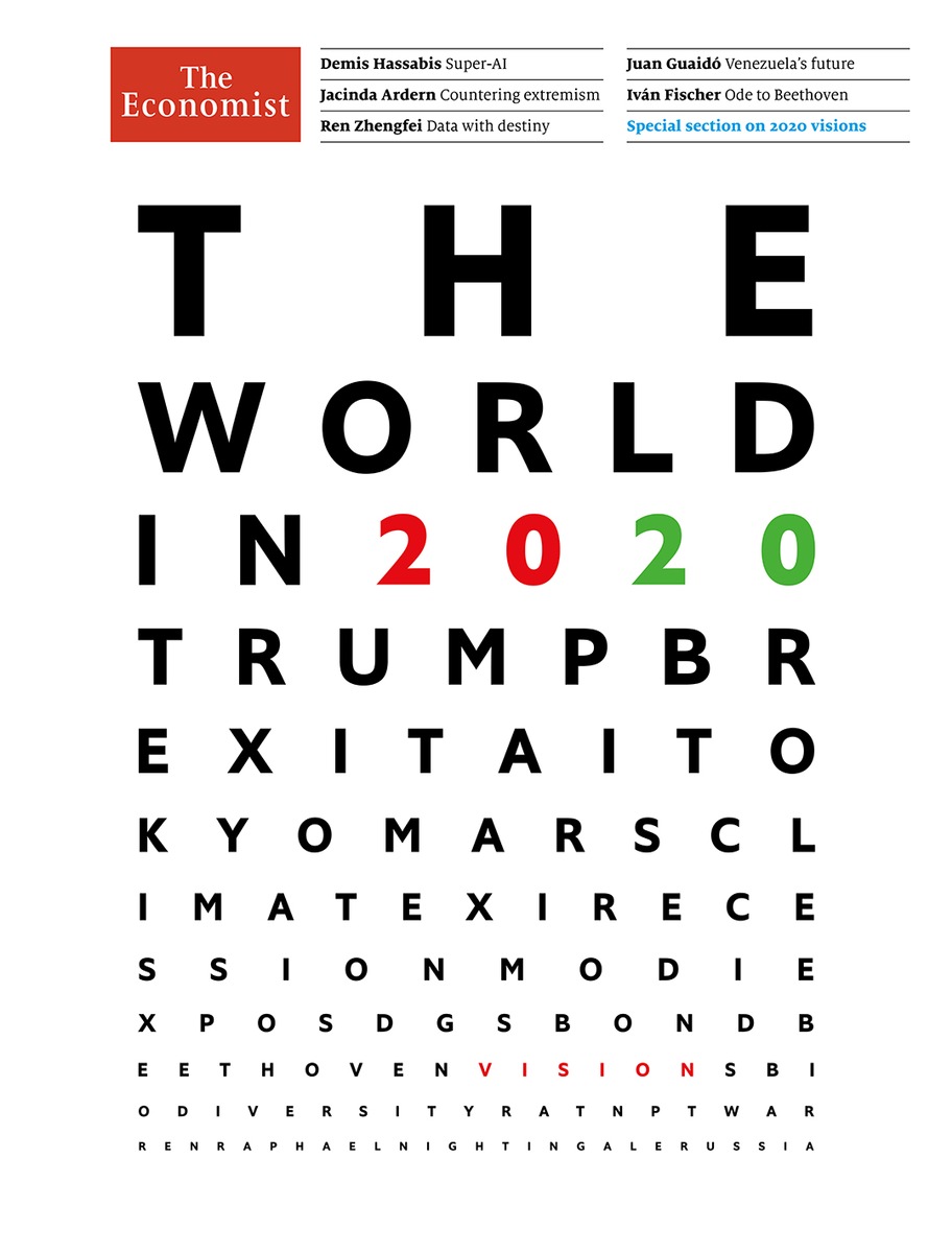 Imagini pentru the economist 2020 cover"