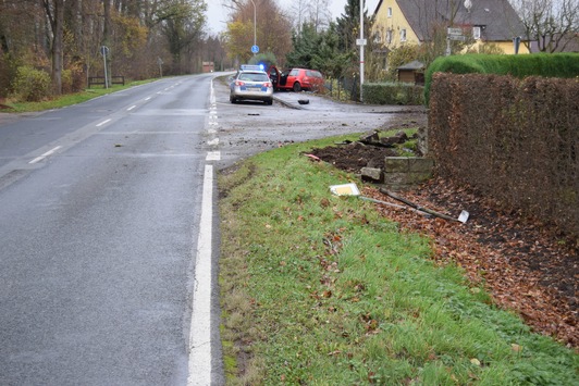 POL-STH: Fahranfänger unter Alkoholeinfluß verursacht Verkehrsunfall