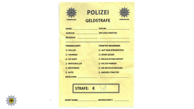 Bundespolizeidirektion München: Falsche Strafzettel der Bundespolizei  aufgetaucht 