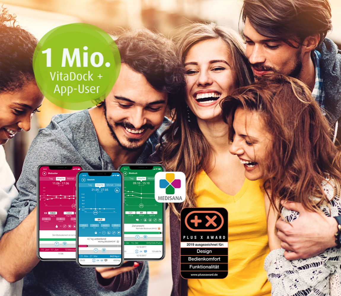 Über eine Million Nutzer vertrauen auf die medisana VitaDock+ App für ein