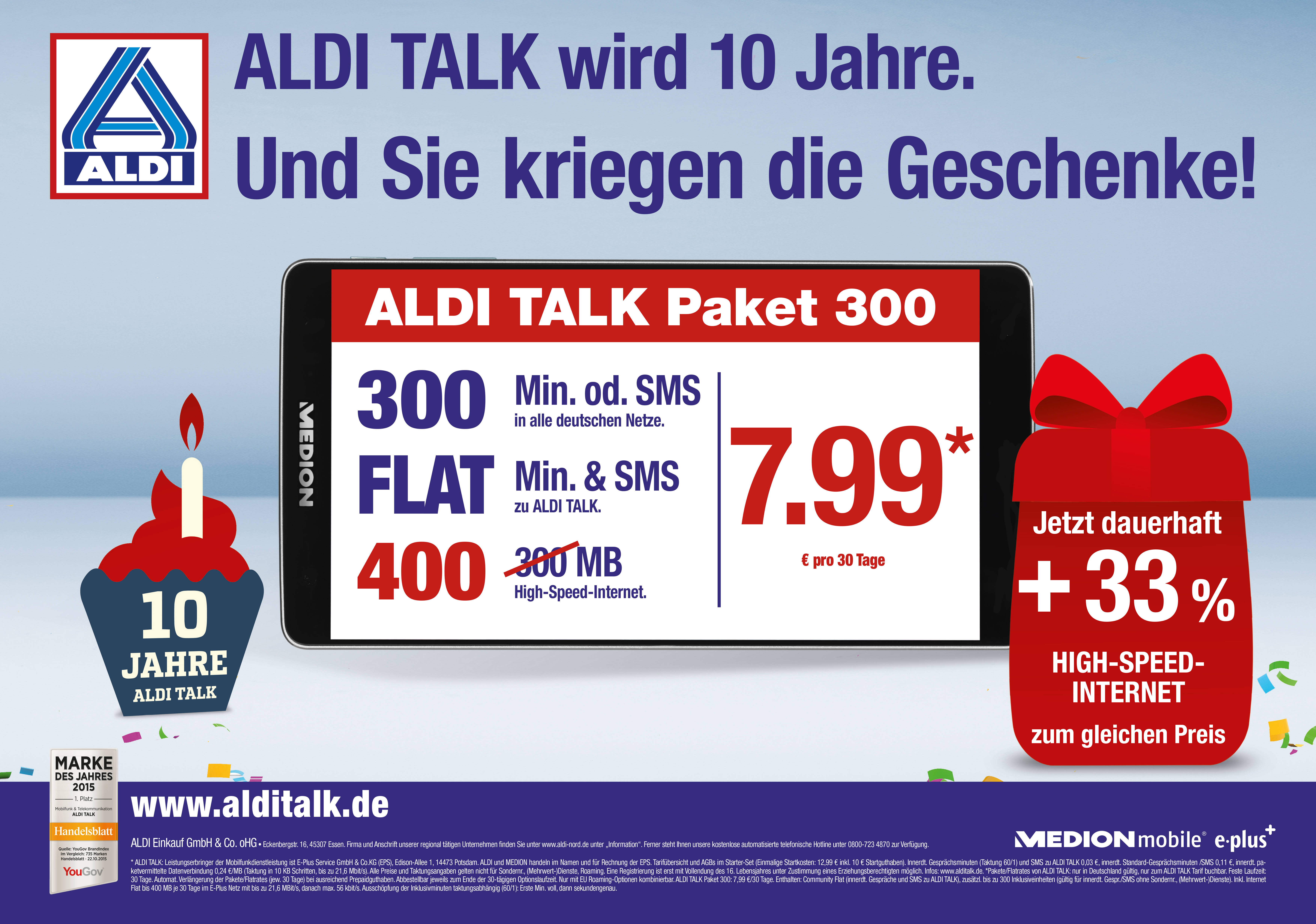 Aldi Talk Feiert 10 Geburtstag Presseportal