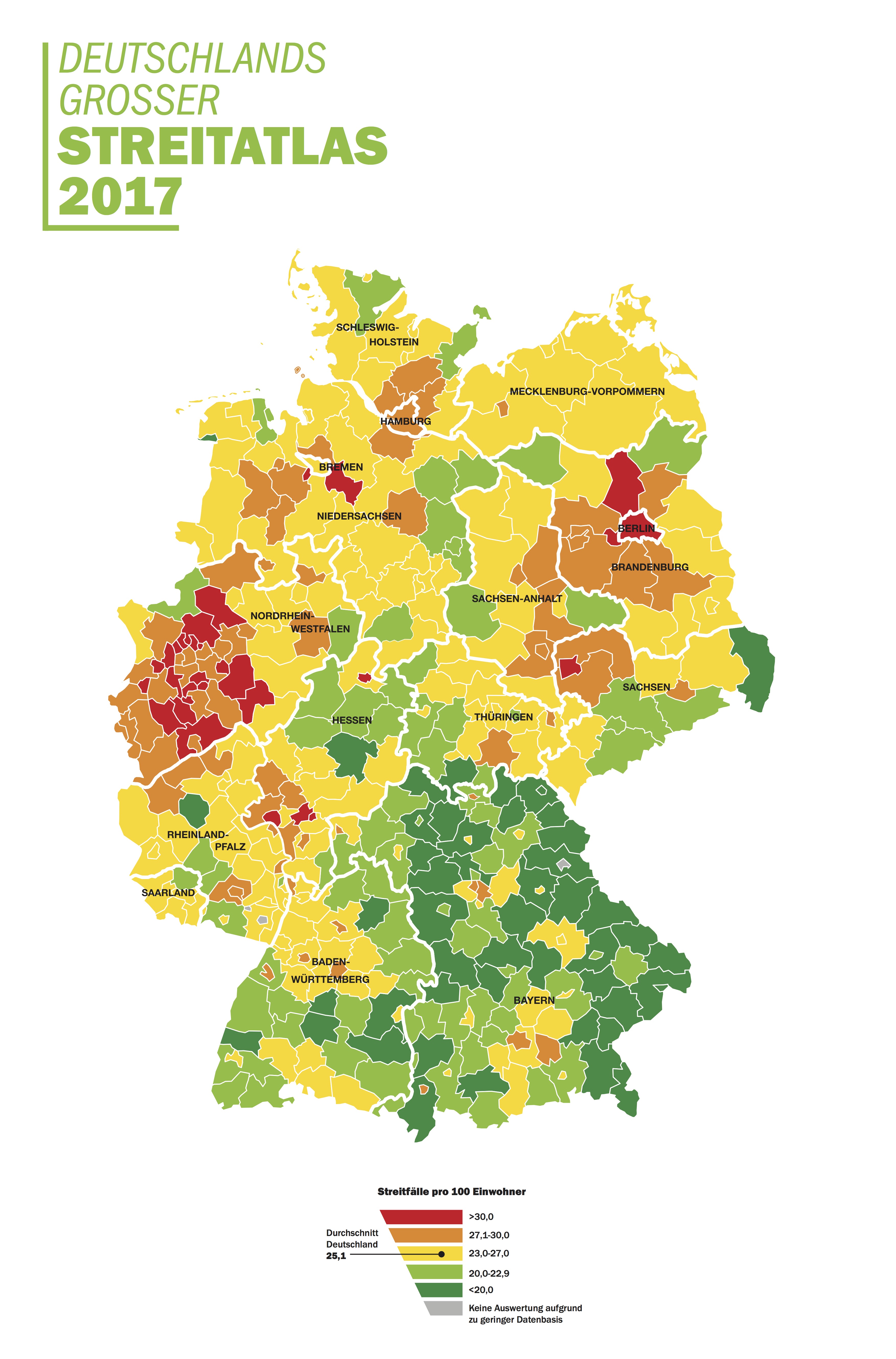 Deutschlands großer Streitatlas 2017 / Uneinigkeit und Recht und
