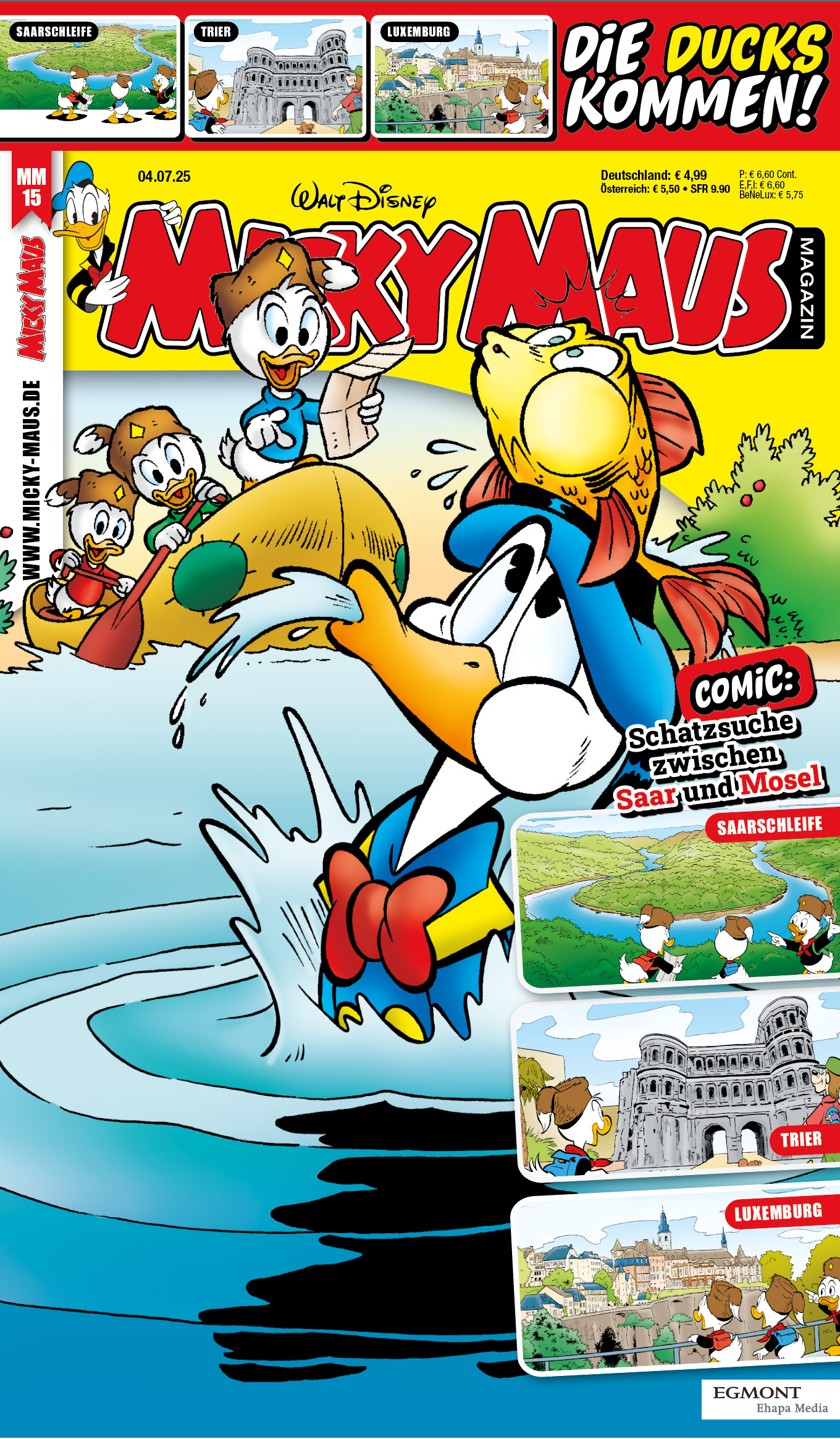 Micky Maus Magazin 15/2025 bringt Donald Duck ins Saarland, nach