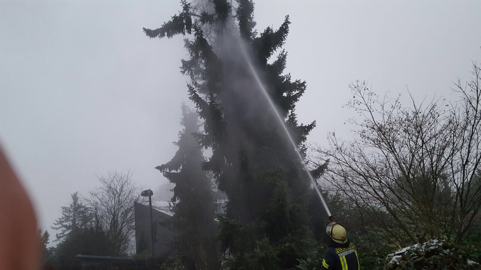 FW-AR: Da Brennt Der Baum: Feuerwehr Löscht Tanne Mit Schnellangriff ...