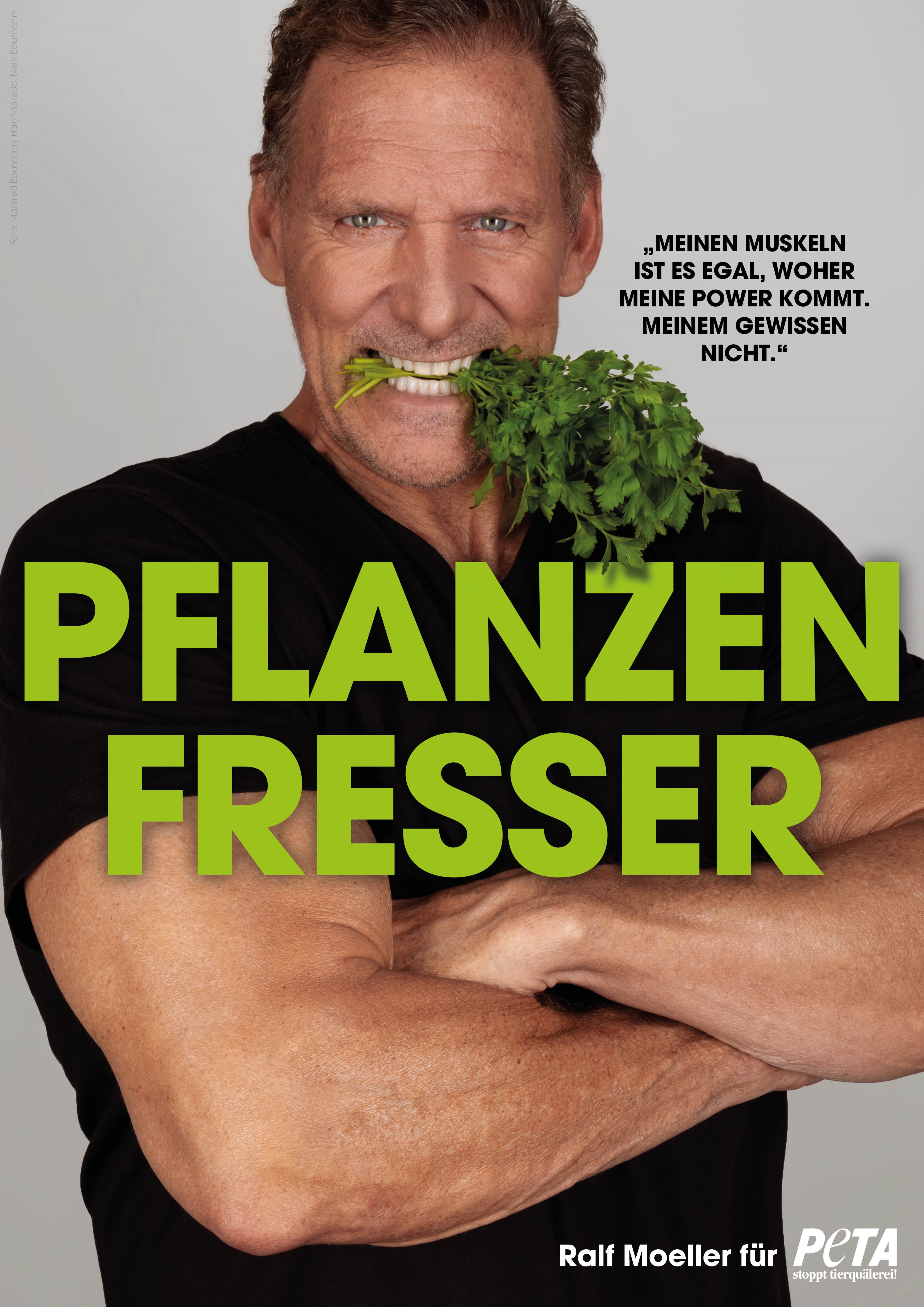 Neues Peta Motiv Mit Ralf Moeller Schauspieler Zeigt Sich Als Pflanzenfresser Presseportal