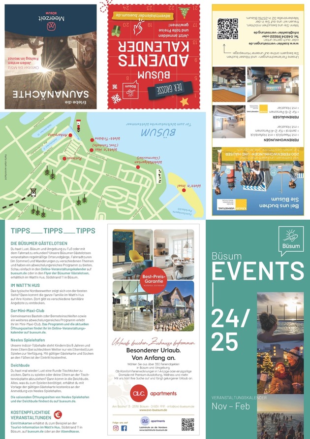 Büsum: Winterprogramm im neuen Eventflyer November 2024 bis Februar 2025