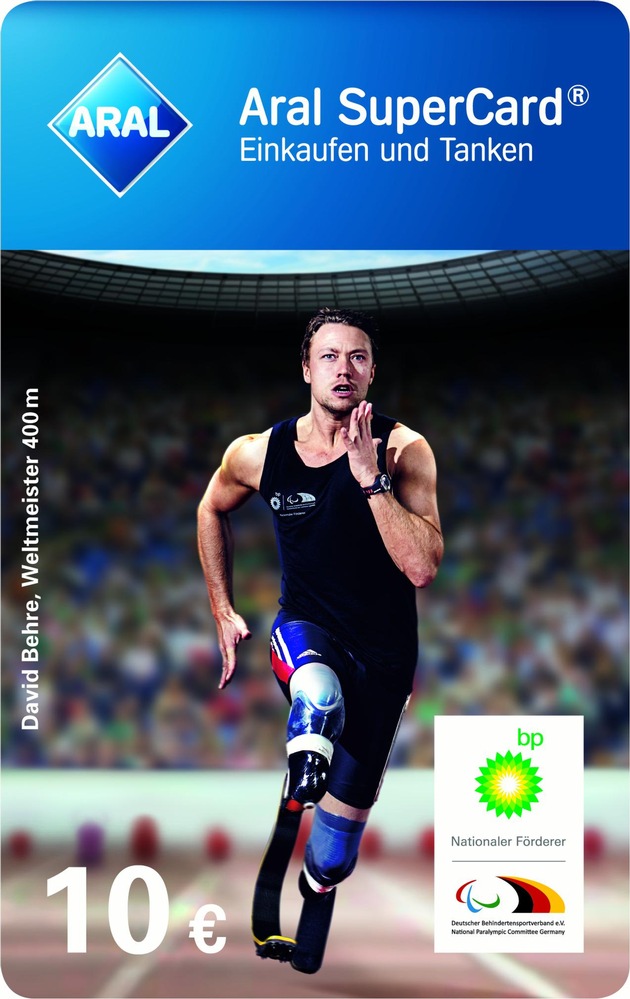 150-Tage-Countdown Paralympics in Rio: Sonderedition der Aral SuperCard mit paralympischem Athlet David Behre