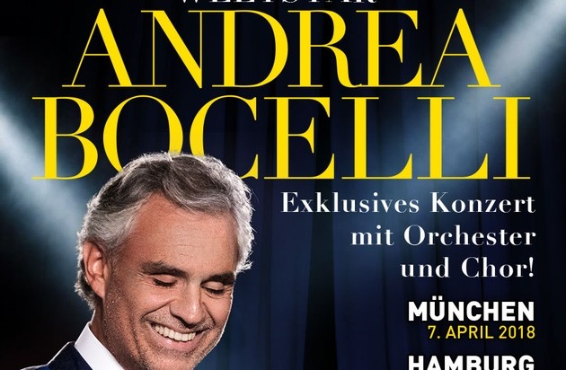 Presseinladung zum Andrea Bocelli Konzert am 7. April in München