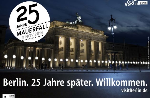 visitBerlin: Berlin feiert vom 7. bis 9. November 25 Jahre Mauerfall / Eine Grenze aus Licht und viele Geschichten - Höhepunkt: 8000 Ballons steigen auf