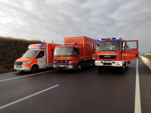 FW-Heiligenhaus: Verkehrsunfall auf der Autobahn 44 (Meldung 32/2021)