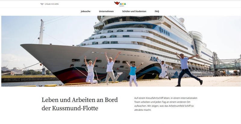 AIDA Pressemeldung: AIDA Cruises launcht neue Karriere-Webseite im #PlaceToWe Look
