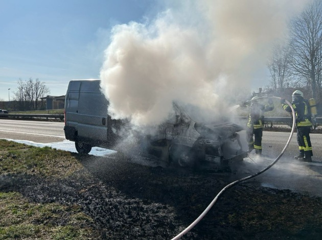 POL-PDLD: A65/Edenkoben - Brennender Transporter