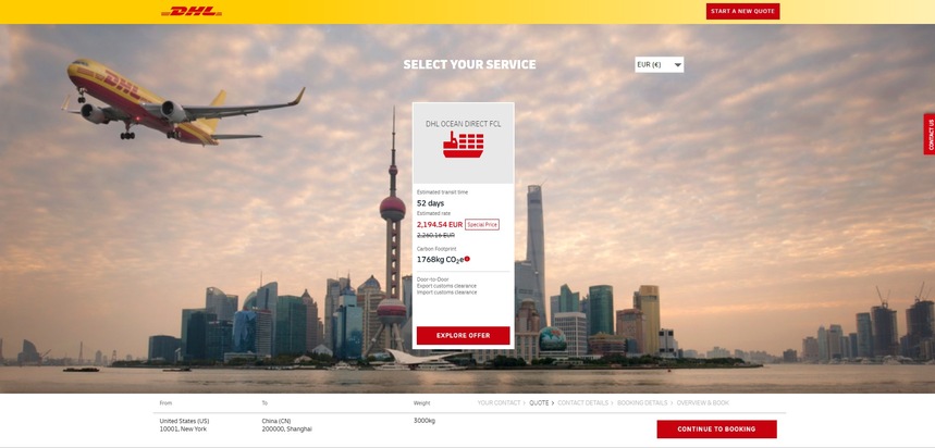 PM: DHL erweitert seinen Online-Buchungsservice für Seetransporte / PR: DHL further expands online booking service for ocean transports