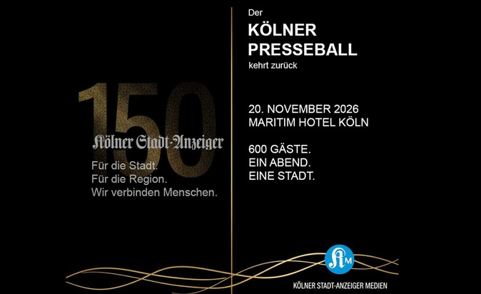 Pressemitteilung: KStA Medien bringen Presseball zurück