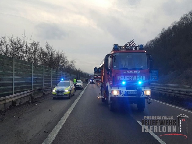 FW-MK: Wieder Verkehrsunfall auf der A 46