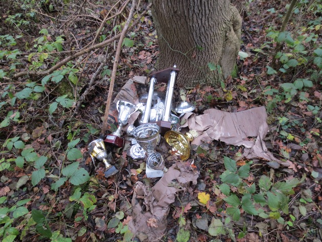 POL-DA: Groß-Gerau: Pokale im Wald gefunden / Polizei sucht Besitzer