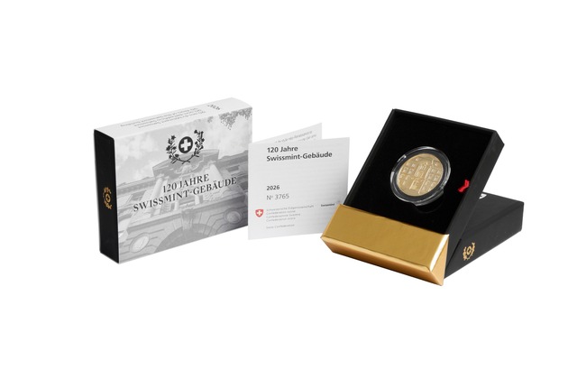 Ausgabe der neusten Sondermünze: 120-jähriges Swissmint-Gebäude in Gold