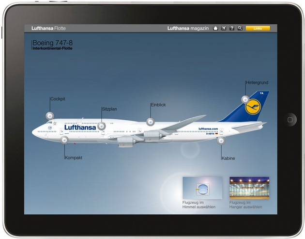 G+J Corporate Editors erweitert die Lufthansa Medienfamilie: Lufthansa-Flotte jetzt auf dem iPad erlebbar (BILD)