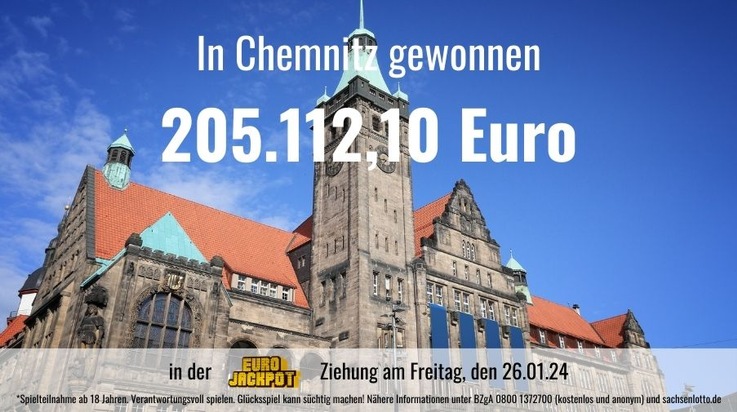 Glückstag Freitag: Eurojackpotgewinn von 205.112 Euro in Sachsen | Jackpot wächst auf 33 Millionen Euro