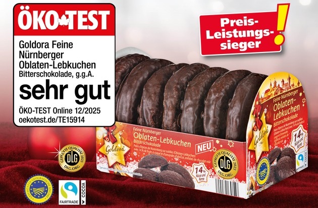 NORMA: "Sehr gut" im großen ÖKO-TEST: Die Lebkuchen der NORMA-Eigenmarke GOLDORA sind Preis-Leistungs-Sieger / Keiner ist besser - keiner ist billiger