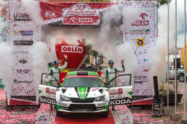 Rallye Polen: SKODA Werksfahrer Tidemand baut WM-Führung aus, erster WRC 2-Sieg für Veiby (FOTO)