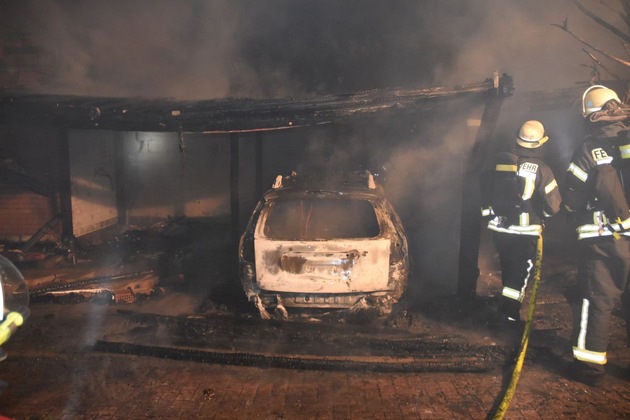 POL-STD: Carportbrand in Buxtehude greift auf Wohnhaus über