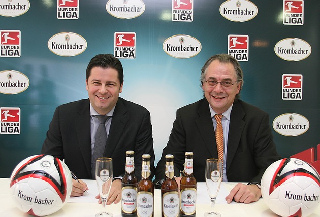 Krombacher - offizieller Partner der Bundesliga / Krombacher baut Engagement im Fußball aus / DFL und Krombacher gehen langfristige Partnerschaft ein