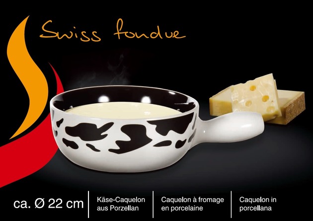 Manor: Rückruf des neunteiligen Fondue-Sets «Horizont schwarz» und des Caquelon «Kuhfleck » der Marke Style&#039;n Cook