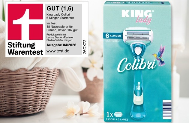 NORMA: K&ouml;rperpflege ohne Kompromisse: NORMA-Damen-Rasierer von KING LADY in der April-Ausgabe von STIFTUNG WARENTEST mit der Note 1,6 ausgezeichnet / Qualit&auml;t zum unschlagbaren Preis von nur 4,49 Euro