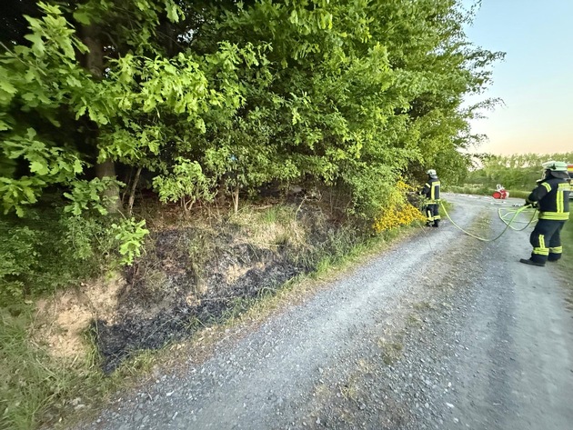 FW Ense: Feuerwehr Ense löscht Waldbrand / Fahrlässigkeit vermutlich Ursache