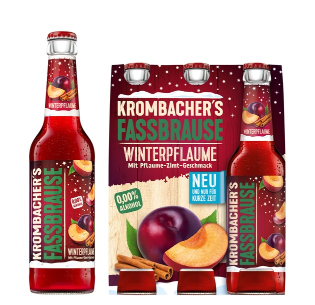 Winterapfel bekommt Verstärkung: Krombacher's Fassbrause Winterpflaume feiert Premiere