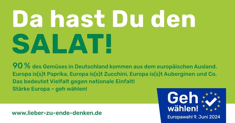 Bundesvereinigung Ernährungsindustrie (BVE): Lieber zu Ende denken / Lebensmittelwirtschaft startet Aufruf zur Europawahl