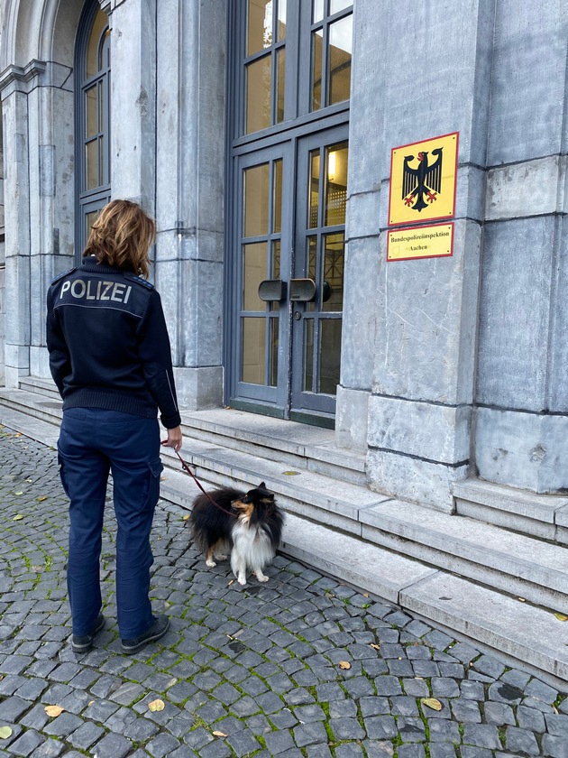 BPOL NRW: Auf leisen Pfoten durch den Zug - Bundespolizistin findet herrenlosen Hund
