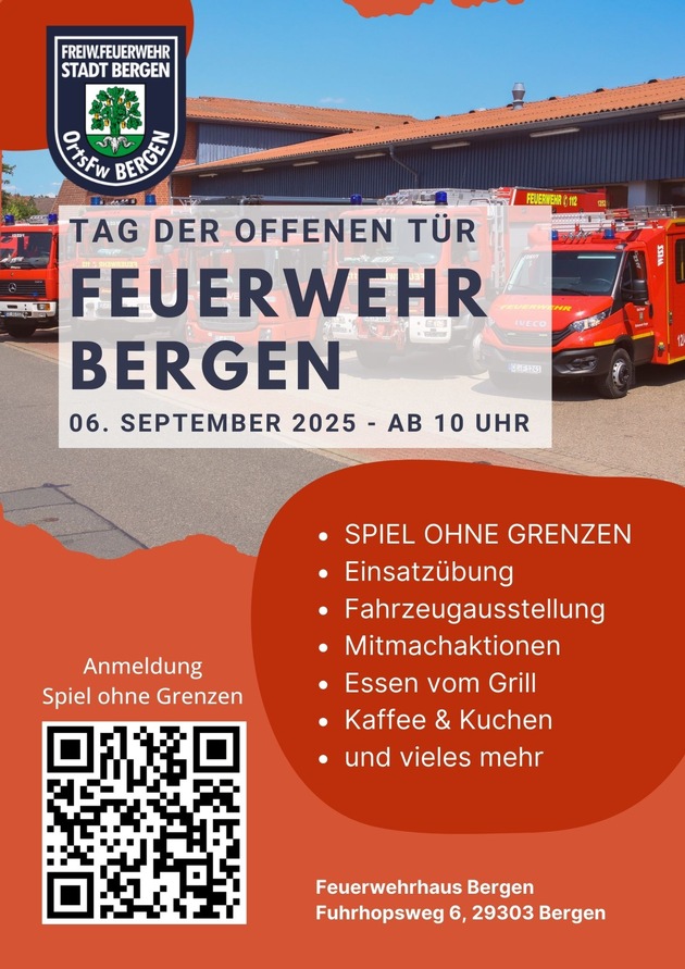 FFW Bergen: Tag der offenen Tür und Spiel ohne Grenzen bei der Ortsfeuerwehr Bergen