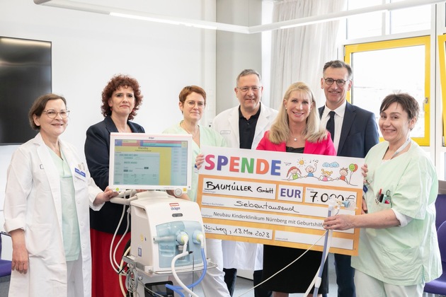 Baumüller spendet 7.000 Euro an Nürnberger Klinik für Neugeborene, Kinder und Jugendliche