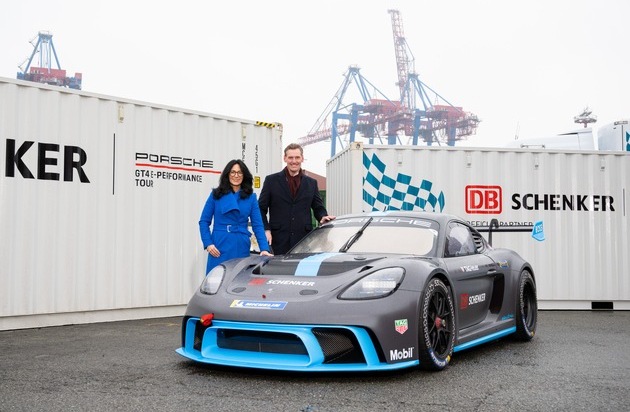 DB Schenker: DB Schenker unterstützt Porsche GT4 e-Performance Tour mit grüner Logistik / Weltweite Demo-Tour für den elektrischen Rennwagen-Prototyp als Pionierarbeit für grüne Logistik