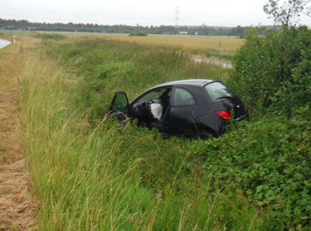 POL-DN: Alleinunfälle bei Regen: Vorsicht auf nassen Fahrbahnen