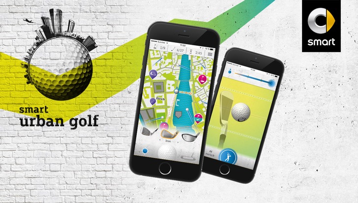 A présent, mon smartphone est aussi un club de golf / La nouvelle Mixed Reality App &quot;smart urban golf&quot; met le golf urbain sur le téléphone mobile