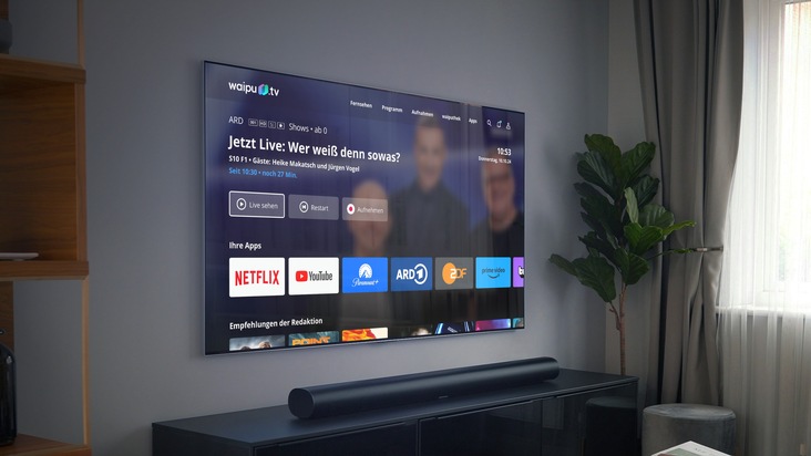 waipu.tv: IPTV zum Einstiegspreis: waipu.tv macht Schluss mit Kabel- und Satellitenfernsehen/ Fachpresse urteilt: "Testsieger", "ausgezeichnet" und "sehr gut"