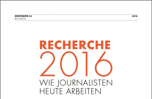 news aktuell GmbH: Recherche 2016: So arbeiten Journalisten heute