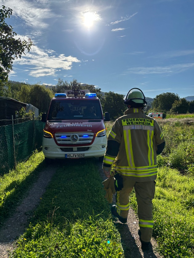 FW Weinheim: Entstehungsbrand in Gartenhütte- Feuerwehr verhindert schlimmeres