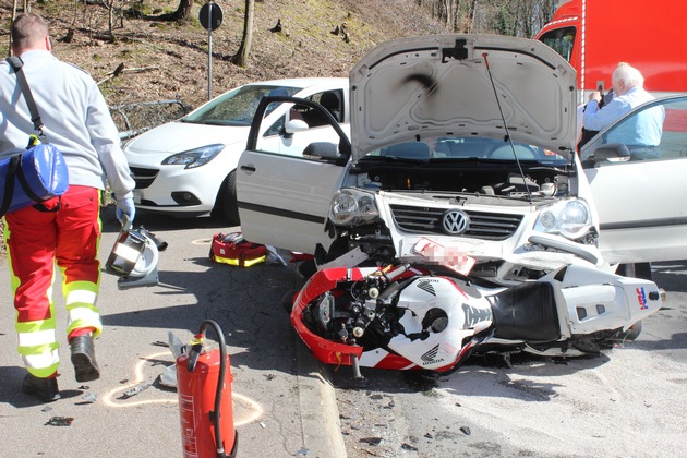 POL-RBK: Odenthal - Nachtrag Motorrad-Unfall: 2 x leicht, 1x schwer verletzt