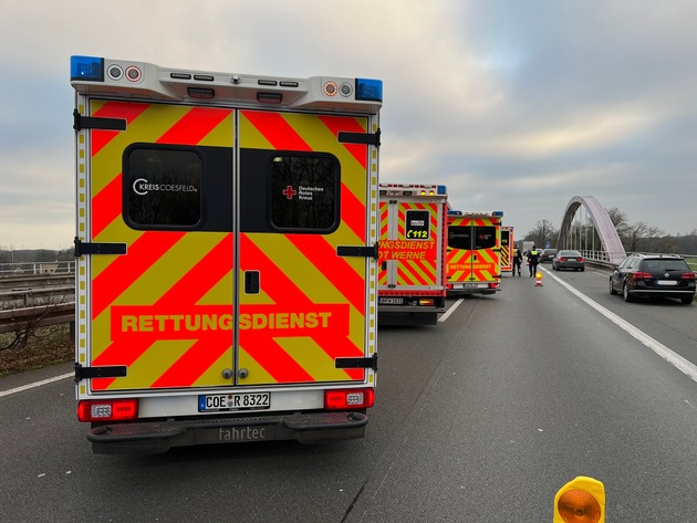 FW-WRN: Zwei Verkehrsunfälle auf der Autobahn 1 bei Werne