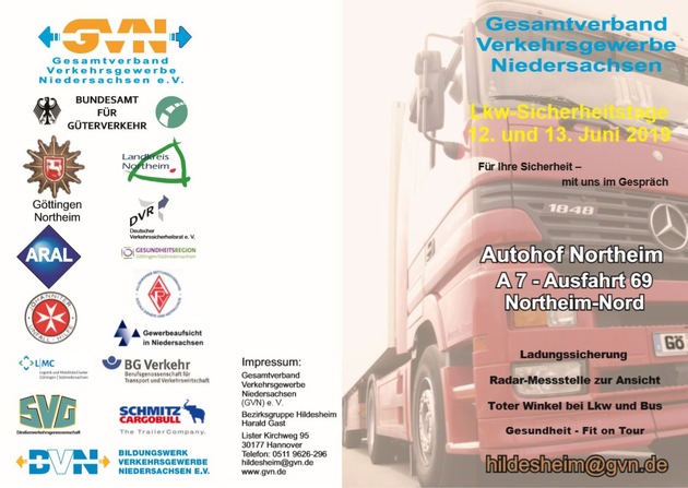 POL-GÖ: (365/201) GVN veranstaltet LKW-Sicherheitstage auf dem Autohof Northeim am 12. und 13. Juni
