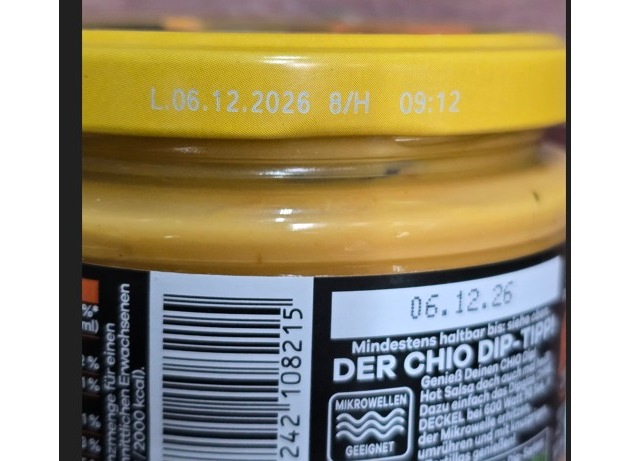 Rückruf vereinzelter Gläser des Produkts Chio „Dip! Hot Cheese“