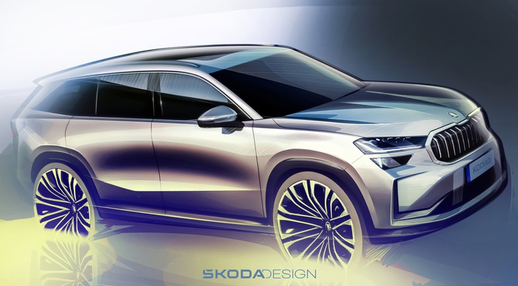 Škoda Auto enthüllt Exterieurskizzen des neuen Kodiaq