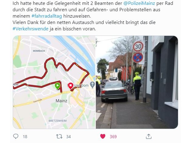 POL-PPMZ: Mainz - Radstreife kontrolliert Gefahrenstellen für den Fahrradverkehr