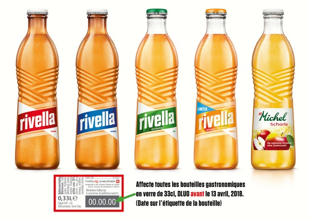 Rivella rappelle ses bouteilles en verre, le PET et les boîtes alu ne sont pas concernés / Rappel de produit après la découverte de résidus de verre