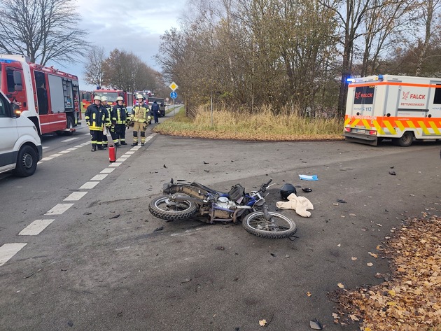 POL-STD: 16-jähriger Motorradfahrer bei Unfall auf der Bundesstraße 3 in Ketzendorf leicht verletzt